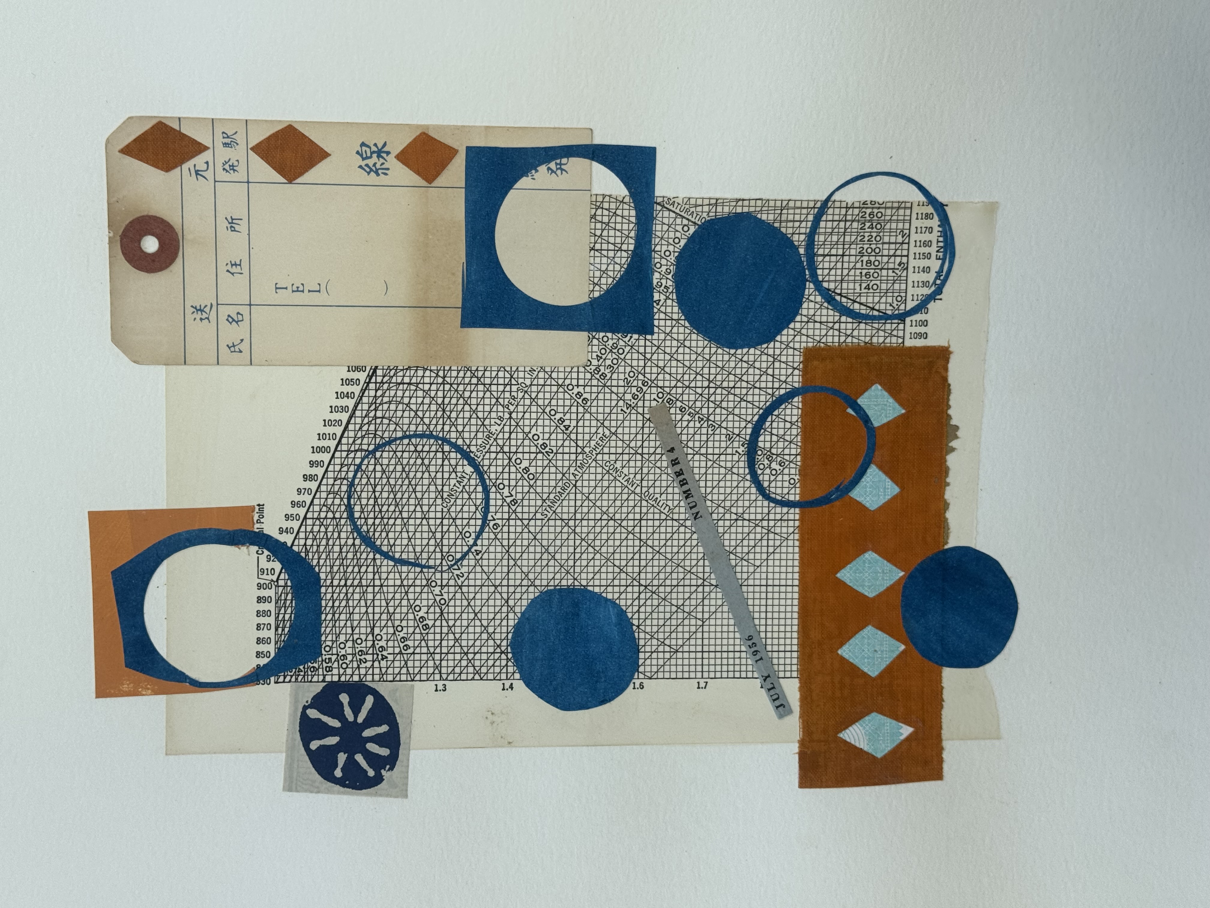 Collage Painting 'Constant Pressure' by Artist Karen Lehrer