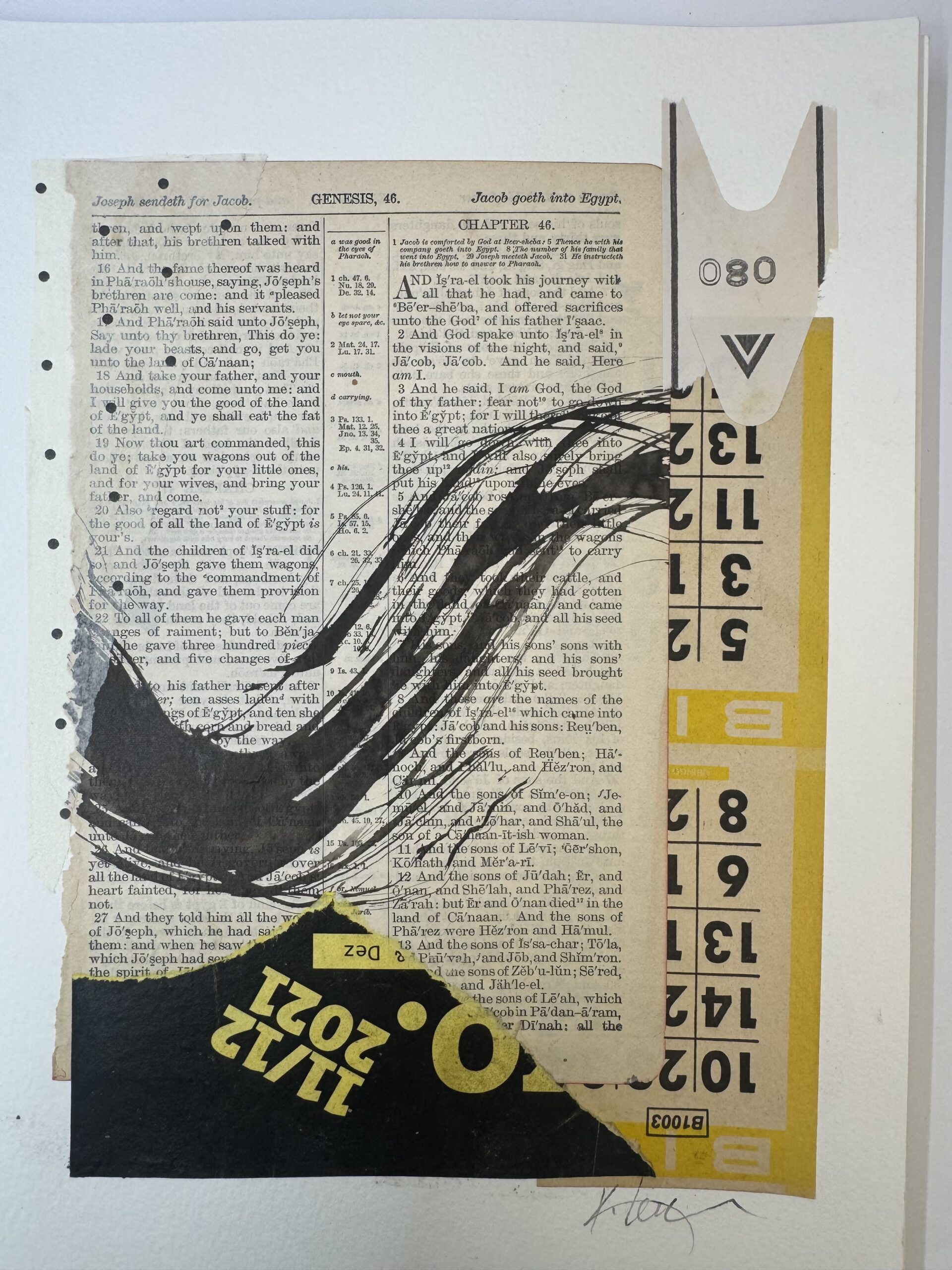 Collage Painting, 'Genesis' by Artist Karen Lehrer