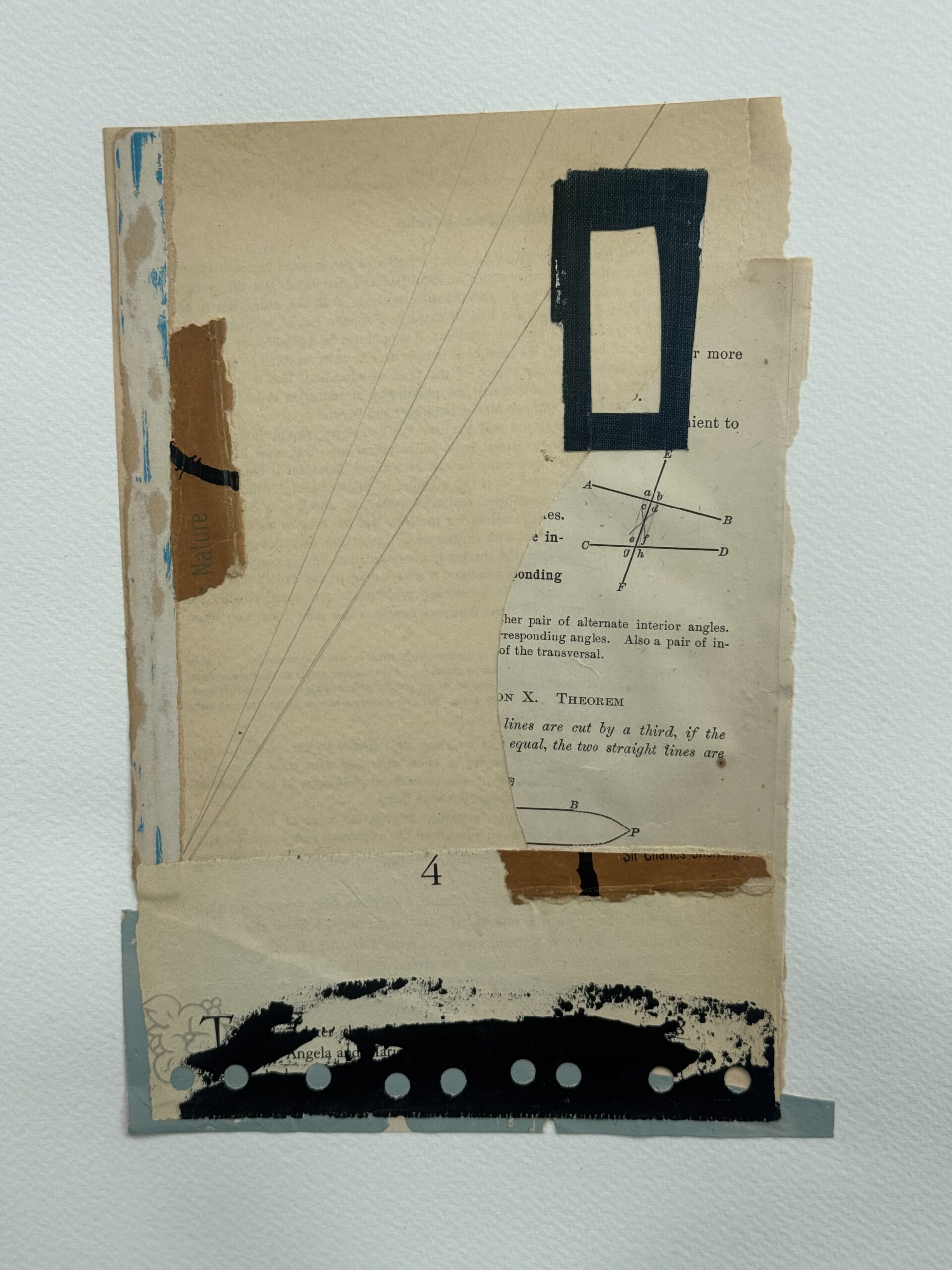 Collage painting, 'Theorem', by Artist Karen Lehrer