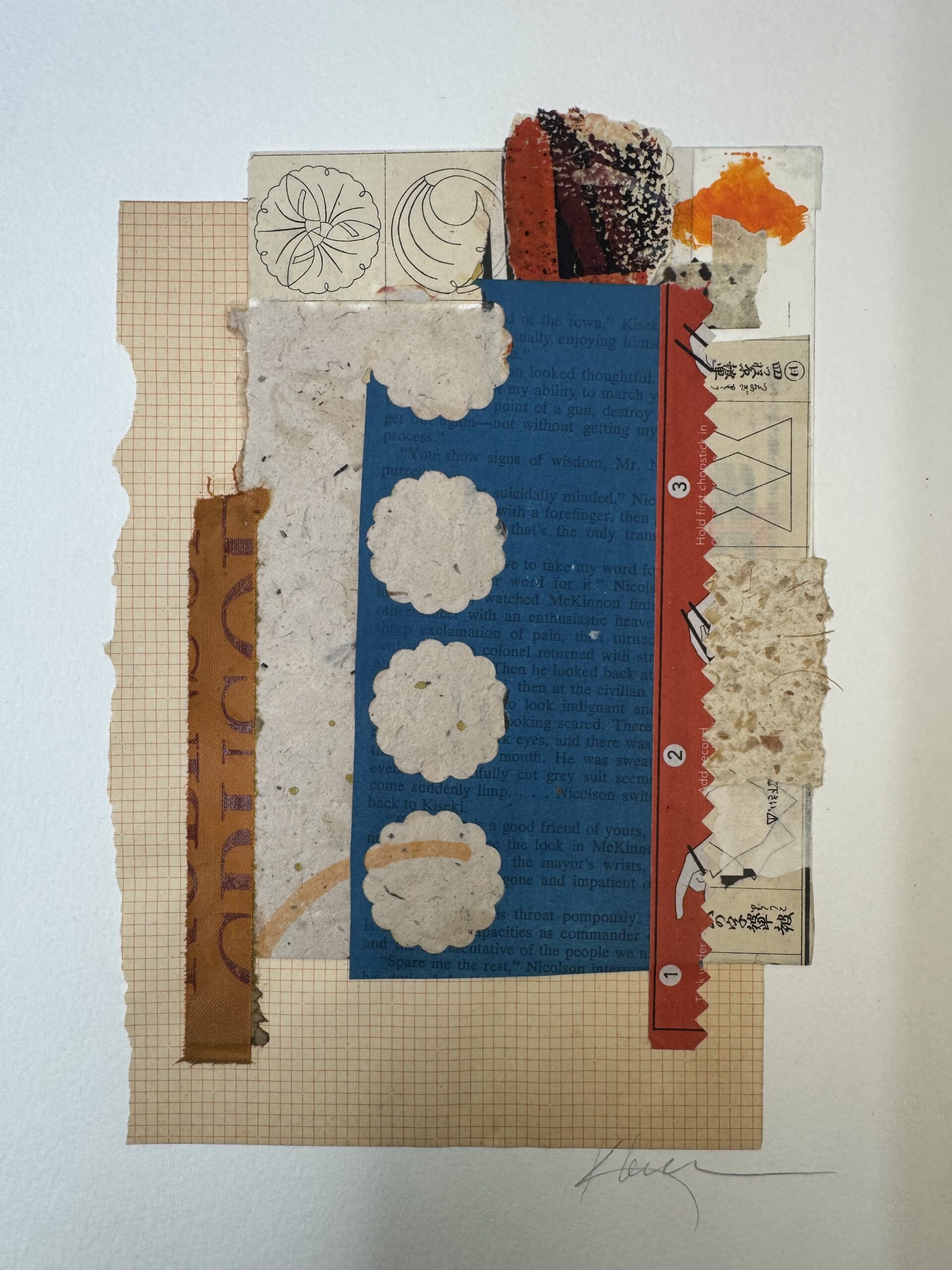 Collage painting, 'Zig Zag', by Artist Karen Lehrer